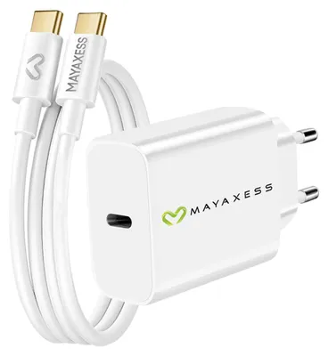 Obrázok produktu pre Mayaxess, 20 W napájací adaptér pre Galaxy Z Fold 5 + USB-C kábel 1 m, biely