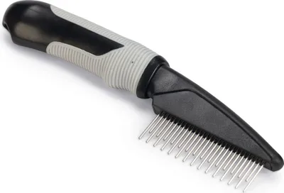 Produktbild von Beeztees Fellkamm rotierende Zinken - Hundepflege - Schwarz/Grau - Fein - 21x5x3 cm