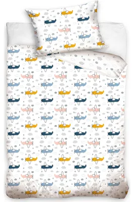 Produktbild von Baby Bettwäsche Flugzeuge, 100% Baumwolle, Wendbar, Reißverschluss, 100x135 cm + 40x60 cm