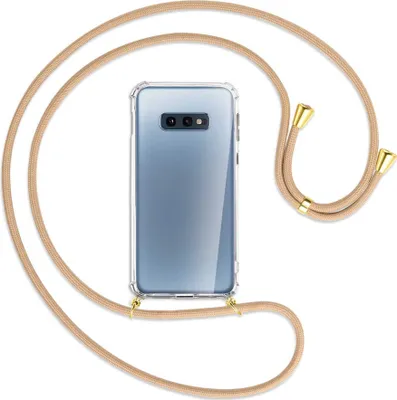 Produktbild von Handykette Backcover-Schutzhülle mit Band (Metall goldfarben) für Samsung Galaxy S10e - beige