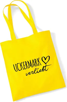 Produktbild von Huuraa Jutebeutel Uckermark verliebt 10 Liter Yellow Baumwolle Tasche Geschenkidee