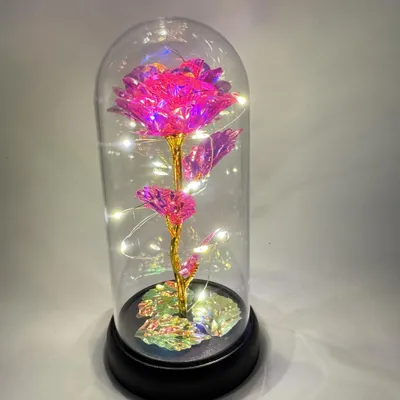 Produktbild von Minicee Ewige Rose in Acrylglas mit LED – 18 cm – Romantische Rose Geschenkidee für Valentinstag, Geburtstag & Hochzeit