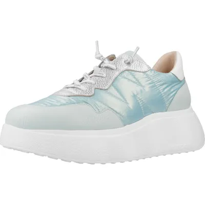 Produktbild von Damen Plateau-Sneaker Grün A3602 Modellnummer mit elastischen Schnürsenkeln, Plateauhöhe 3 cm