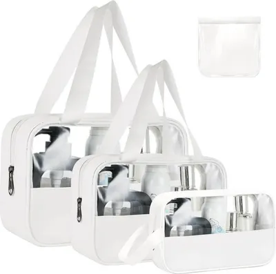 Image de Trousse de toilette de voyage transparente Grande capacité imperméable à l'eau