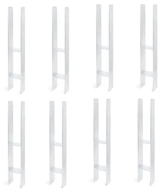 Zdjęcie produktu dla Alberts 8 x wsporniki słupków H, 81x600 mm, grubość materiału 5 mm, głębokość 60 mm, ocynkowane ogniowo