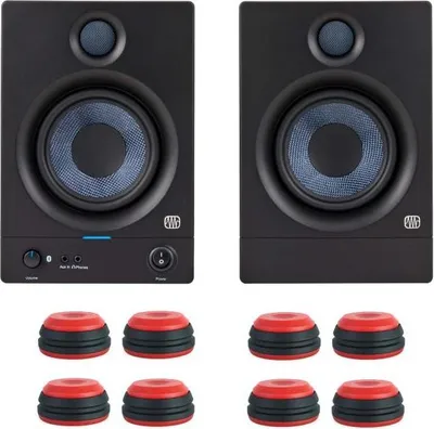 Obrázek produktu pro Reproduktory Presonus Eris 5BT 2. generace s reproduktorovými nožičkami červené barvy