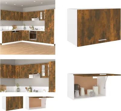 Produktbild von vidaXL Hängeschrank Räuchereiche 60x31x40 cm Holzwerkstoff - Hängeschrank - Hängeschränke - Küchenschrank - Lagerschrank