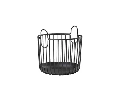 Produktbild von Zone Denmark Korb Inu, Metallkorb, Wäschekorb, Dekokorb, Übertopf, Metall, Black, Ø 20 cm, 28262