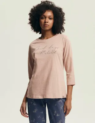 Productafbeelding van Damespyjama Henderson Delanie, modern design, gemaakt van 100% katoen, roze, maat XL