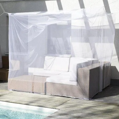 Obrázek produktu pro Velký cestovní stan pro dva, bílý, bez otvoru – 200 × 220 × 200 cm – síť proti hmyzu pro cestování a ochranu před hmyzem