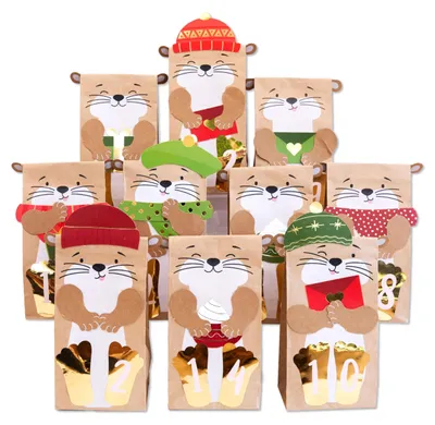 Adventskalender Otter, Tüten mit Stanzteilen, 0,37 kg