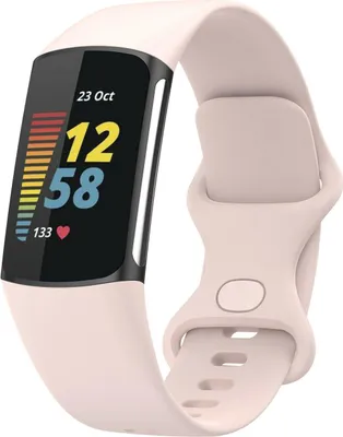 Produktbild von Silikon-Smartwatch-Armband – Passend für Fitbit Charge 5 / Fitbit Charge 6 – Hellrosa – Strap-it Uhrenarmband – Größe: S