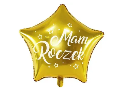 Zdjęcie produktu dla Balon foliowy Gwiazdka Mam Roczek złoty 48 cm