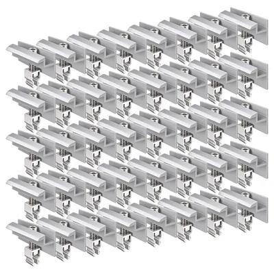 Produktbild von 100x Endklemme Klickfix Silber 30-40mm Solarmodul Halterung Modulklemme Solar Modul Klemme Befestigung Halterung PV Montage Panel Aluminium Profil