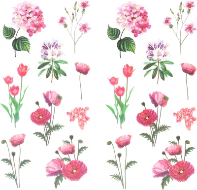 Produktbild von Oblique Unique 18 Blumen Sticker Pflanzen Aufkleber Vintage Küche Dekoration Scrapbooking Kinder Basteln