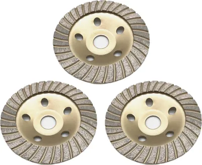 Produktbild von 3x Trade-Shop Turbo Diamant Schleifteller Schleiftopf 125 x 22,23mm Segmente kompatibel mit Einhell Hitachi Milwaukee Betonschleifer Sanierungsfräse Flex