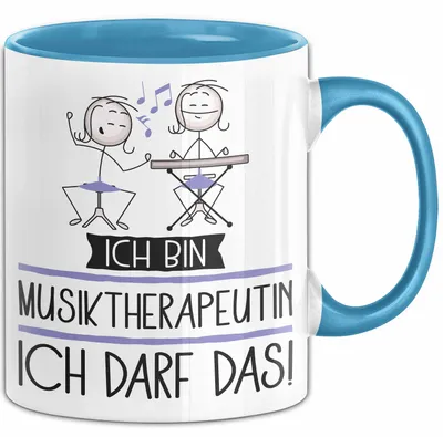 Produktbild von Geschenk für Musiktherapeutin Tasse Lustige Geschenkidee Geburtstag Ich Bin Musiktherapeutin Ich Darf Das (Blau)