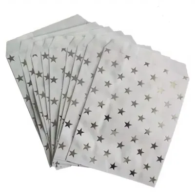 Produktbild von CHPN – Leckerli-Taschen – Partytüten – 13 cm/18 cm – Grau – gepunktet – Geburt – Geburtstag – Hochzeit – Party – Babyparty – Leckerli – Geschenk – Geschenk | Silberner Stern | Weihnachten - Weihnachten - Tüten - Leckerlibeutel - 25 Stück