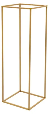 Obrázok produktu pre Stojany na kvety na svadbu – obdĺžnikové stojany na stôl, sada 10 kusov – kov, výška 80 cm – veľká, stabilná základňa – jednoduchá montáž – zlatá farba