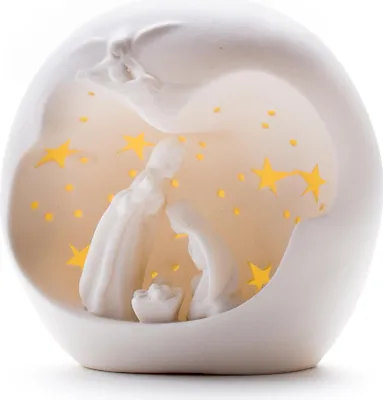 Produktbild von Porzellan Kugel Krippe mit LED - 17cm