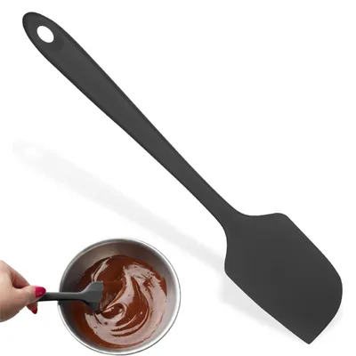 Silikonspatel, antihaftbeschichtet, hitzebeständig bis 230 °C, schwarz