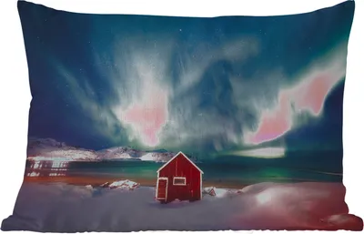Produktbild von MuchoWow® Outdoor Kissen - Nordlichter - Himmel - Nacht - 50x30 cm - Wetterfest - Lounge Kissen - Sofa kissen - Wohnzimmer Dekoration