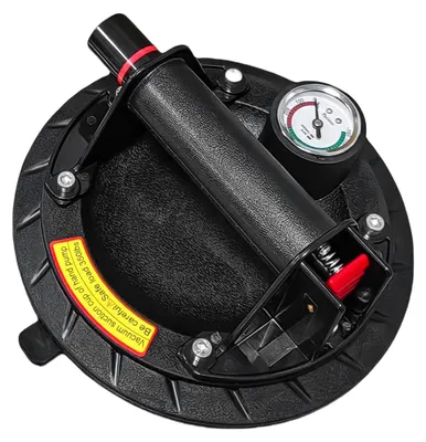 Produktbild von 8" Vakuum Saugnapf Fliesenheber, Saugheber Glasheber Mit Manometer Max. 200kg, Saugheber Mit Tragbarer Werkzeugkasten, Glassauger Saughalter Plattenheber Für Laminat,Fliesen, Glas,Metalle,Marmor