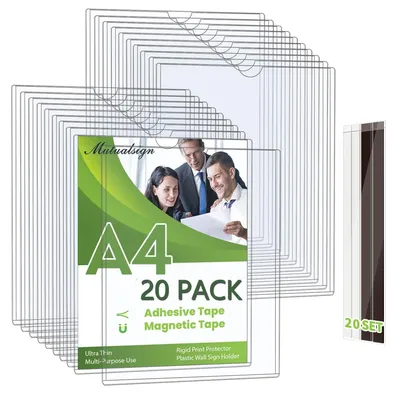 Obrázek produktu pro Sada 20 magnetických držáků na kreslení formátu A4, určená pro plakáty