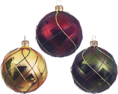 Produktbild von Decoris Kugel Glas gestreift sortiert 8 cm ( 1 Stück )