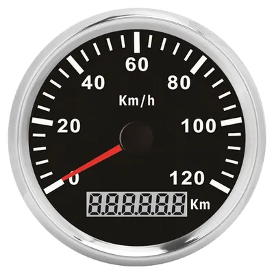 Obrázok produktu pre 3 3/8-palcový automobilový rýchlomer 0–120 km/h s pulzným signálom GPS 9–32 V DC pre lode, jachty a motocykle