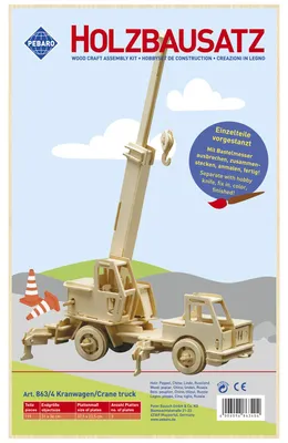 Produktbild von Pebaro Holzbausatz Kranwagen 863-4, Holzkonstruktion, Sperrholz