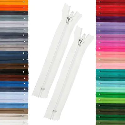 Produktbild von 50 Reißverschlüsse 5mm spiral, 18cm, unteilbar, Autolock, Farbe frei wählbar, Farbe:501 weiß