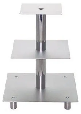 Produktbild von Hochzeitstortenständer Aluminium 3 Etagen quadratisch, Etagen-Tortenständer
