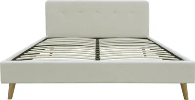 Produktbild von Doppelbett aus Bouclé-Stoff "Nemo" 160 x 200 cm  - Creme