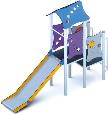 Productafbeelding van Kinderspeelplaats, recreatievoorziening, glijbaan, klimrek, speelgebied, meerkleurig