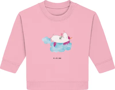 Produktbild von Mr. & Mrs. Panda Organic Baby Pullover Einhorn Verliebt 24. - 36. Monat - Baumwolle Pink - Geschenk, Wolke, Unicorn, Liebe, Einhörner, Bullover, Freundin