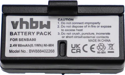 Produktbild von vhbw Akku kompatibel mit Sennheiser Set 180, SET 200, SET 100 J Wireless Headset Kopfhörer (60 mAh, 2,4 V, NiMH)