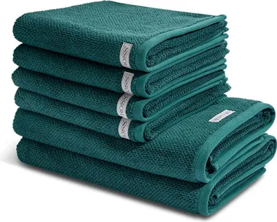 Produktbild von Ross Selection 4 X Handtuch 2 X Duschtuch im Set Frottee aus Bio Baumwolle 540 g/m², Weich saugstark und schnell trocknend, Gewebte Bordüre in vielen Farben