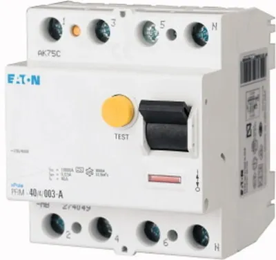 Produktbild von Eaton FI-Schalter Typ AC 10kA 40A/4pol/30mA Eaton PFIM-40/4/003-MW, 1 Stk.