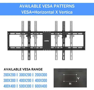 Productafbeelding van TV-beugel - Vaste montage - Geschikt voor schermen van 81–216 cm - Draagvermogen tot 60 kg - VESA-standaard 280 x 150 mm - Afstand tot de muur: 20 mm - Metaal
