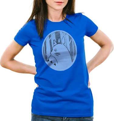 Produktbild von style3 Dot Totoro Damen T-Shirt neko mein nachbar anime tonari no, Farbe:Blau, Größe:S