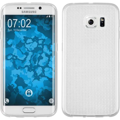 Produktbild von PhoneNatic Case kompatibel mit Samsung Galaxy S6 Edge - clear Silikon Hülle Iced + flexible Folie