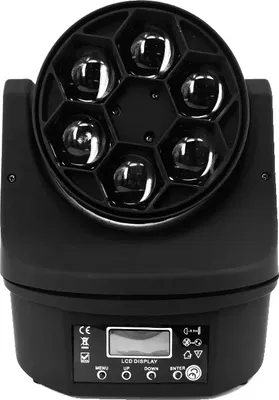 Obrázok produktu pre LED svetlo s pohyblivou hlavou, 6x15W RGBW, ovládanie DMX, LED 6x15W RGBW, Eu zástrčka