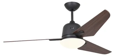 Image de Ventilateur de plafond à basse consommation avec éclairage et télécommande Eco Aviatos 132 cm Gris basalte / Noyer
