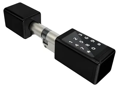 Zdjęcie produktu dla Inteligentny zamek do drzwi, wodoodporny (IP65), łączność Bluetooth, czarny, grubość 40 mm i 40–70 mm