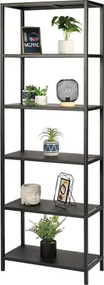 Produktbild von Meublorama FD-151359*1C/18KG, Metall, Schwarz, 6 Regale, 300 mm, 600 mm, 1800 mm