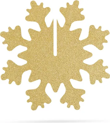 Image de Décoration de table de Noël - flocon de neige - or - 7 x 7 cm - 5 pièces / paquet