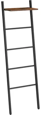 Produktbild von Handtuchleiter mit 5 Ebenen, Leiterregal, Kleiderständer, Industriestil, platzsparend
