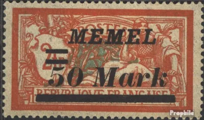 Produktbild von Briefmarken Memelgebiet 1922 Mi 97 mit Falz Aushilfsausgabe