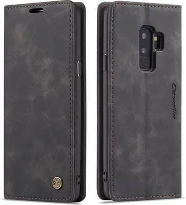 Image de Galaxy S9 Plus Case, RetroPolyuréthaneLeather Case, Card Pockets, Magnetic Closure, Case with Stand Function for Samsung Galaxy S9 Plus Black